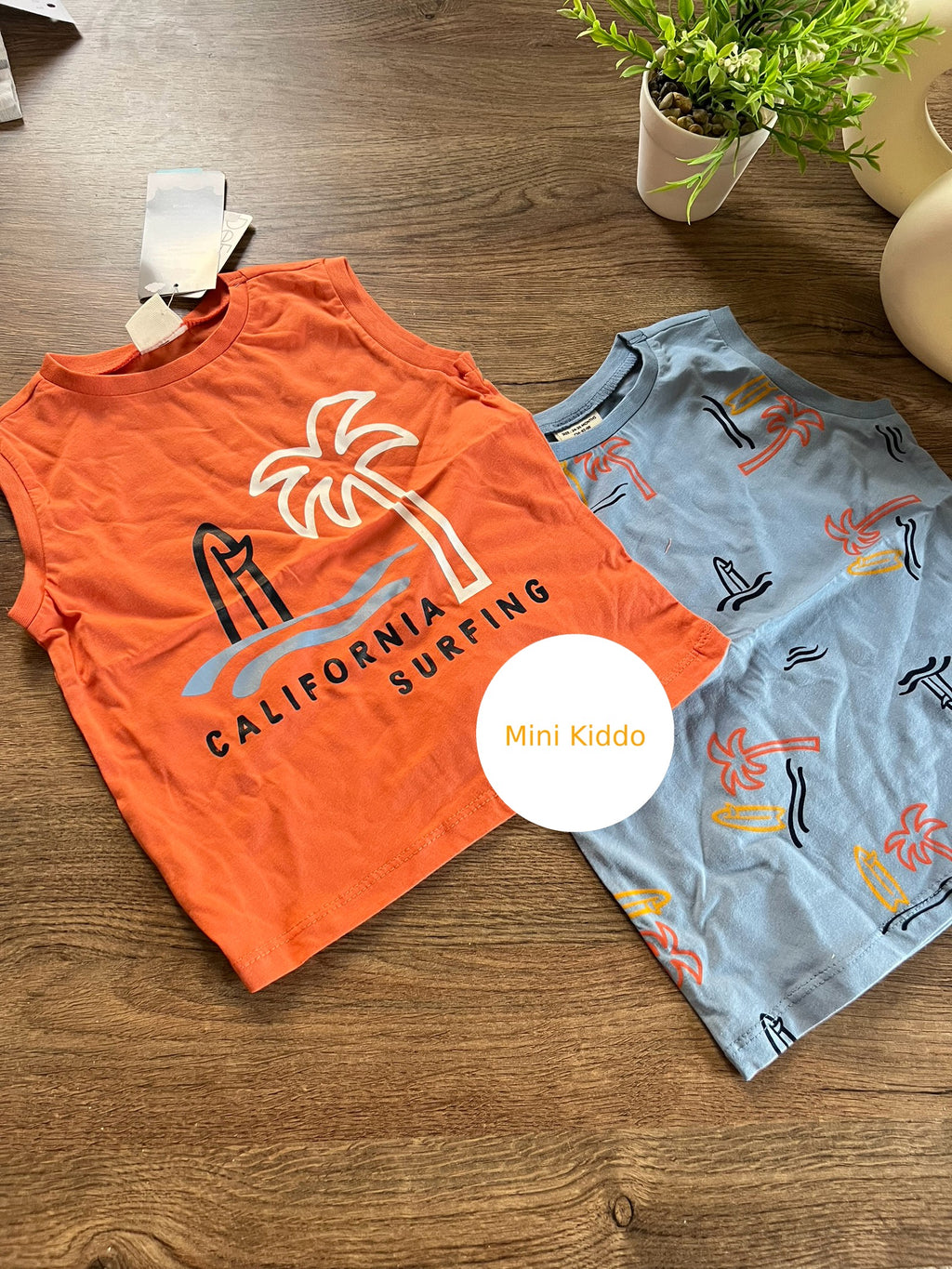 Defacto BABY BOY CREW NECK PALM TREE PATTERNED 2 PIECE T-SHIRT