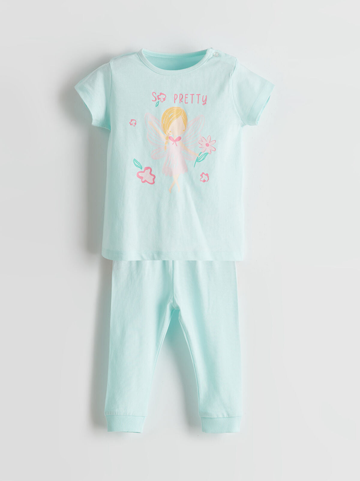 LCW baby Crew Neck Girl's T-shirt And Leggings 2-pack