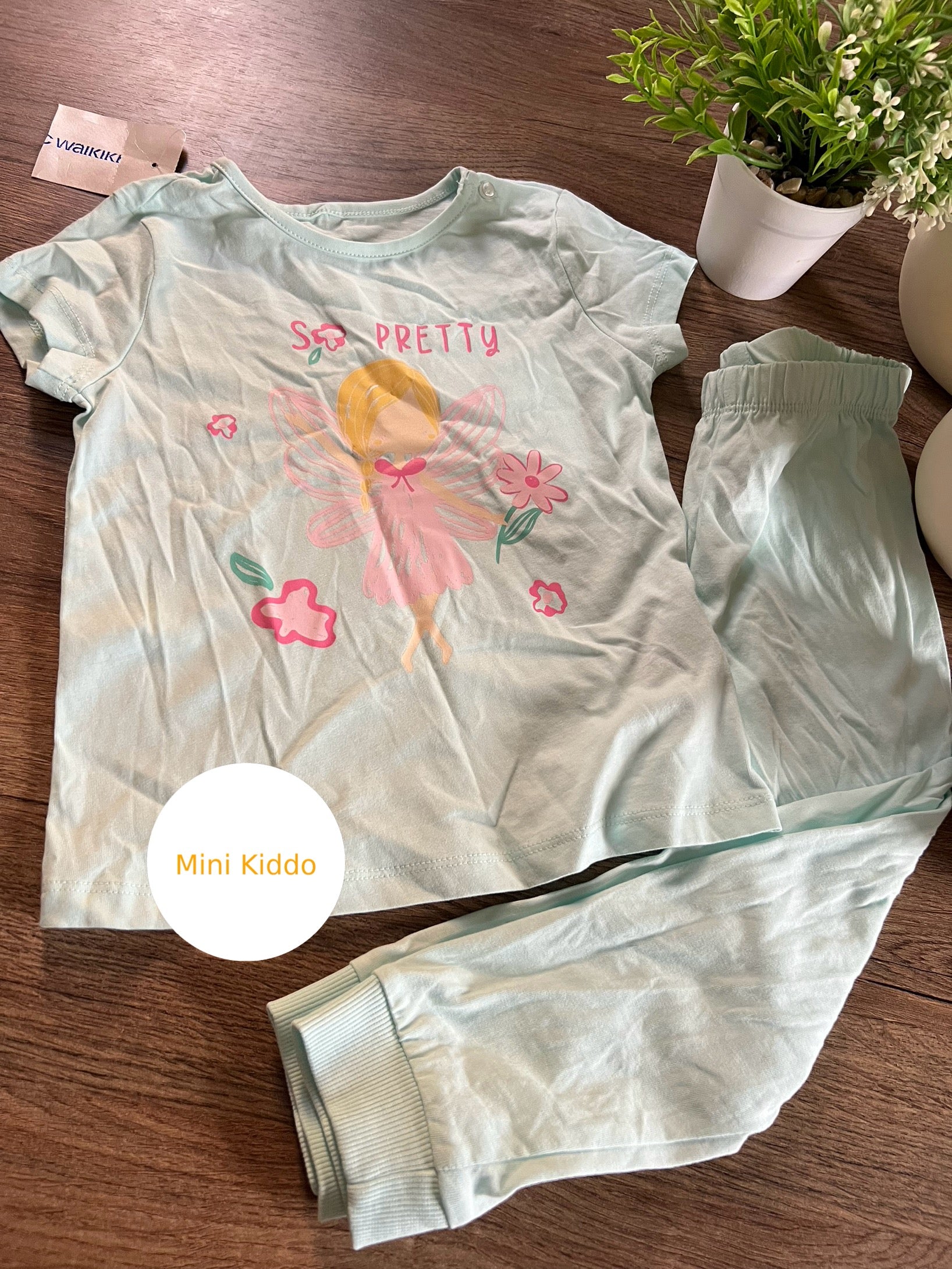LCW baby Crew Neck Girl's T-shirt And Leggings 2-pack