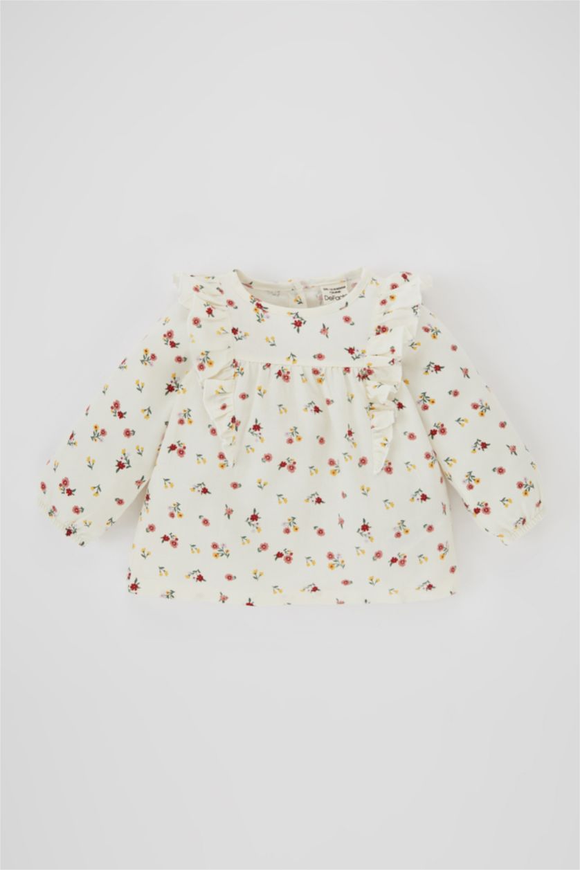 DeFacto : Regular Fit Twill Flower Long Sleeve Shirt