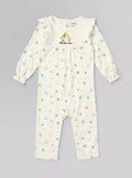 max : All-Over Print Jumpsuit with Ruffles and Long Sleeves
