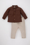 DeFacto : Baby Boy Shirt Twill Trousers 2 Piece Set