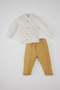 DeFacto : Baby Boy Striped Poplin Shirt Trousers 2 Piece Set
