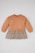 DeFacto : DeBaby Girl Plaid Patterned Long Sleeve Dress