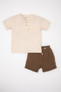 DeFacto : Baby Boy Muslin Short Sleeve T-Shirt Shorts 2 Piece Set