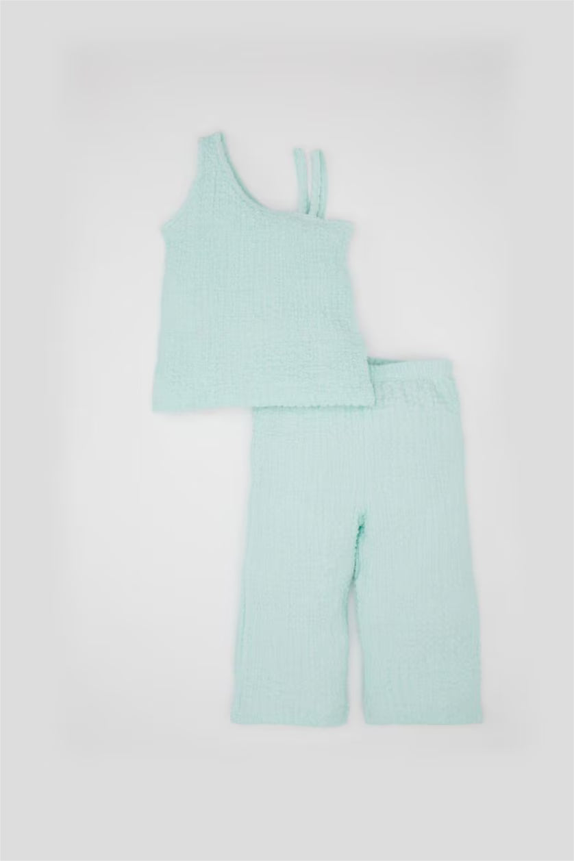 DeFacto : Baby Girl One Shoulder Blouse Trousers 2 Piece Set