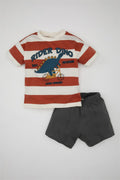 DeFacto : Baby Boy Striped T-Shirt Shorts 2 Piece Set