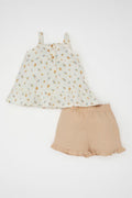 DeFacto : Baby Girl Floral Muslin 2 Piece Set