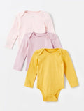 LCW : Long Sleeve Baby Girl Snap Bodysuit 3-Piece
