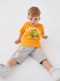 LCW : baby Nostalgic Monkey Printed Baby Boy Shorts With Elastic Waist