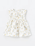 LCW : baby Crew Neck Short Sleeve Floral Baby Girls' Dress