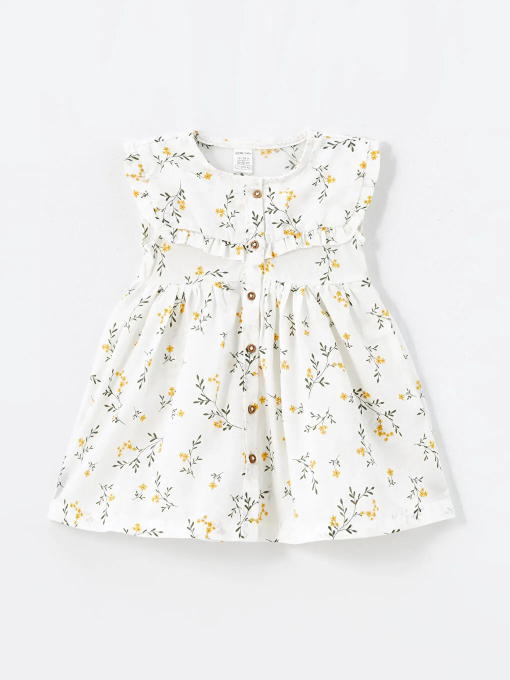 LCW : baby Crew Neck Short Sleeve Floral Baby Girls' Dress
