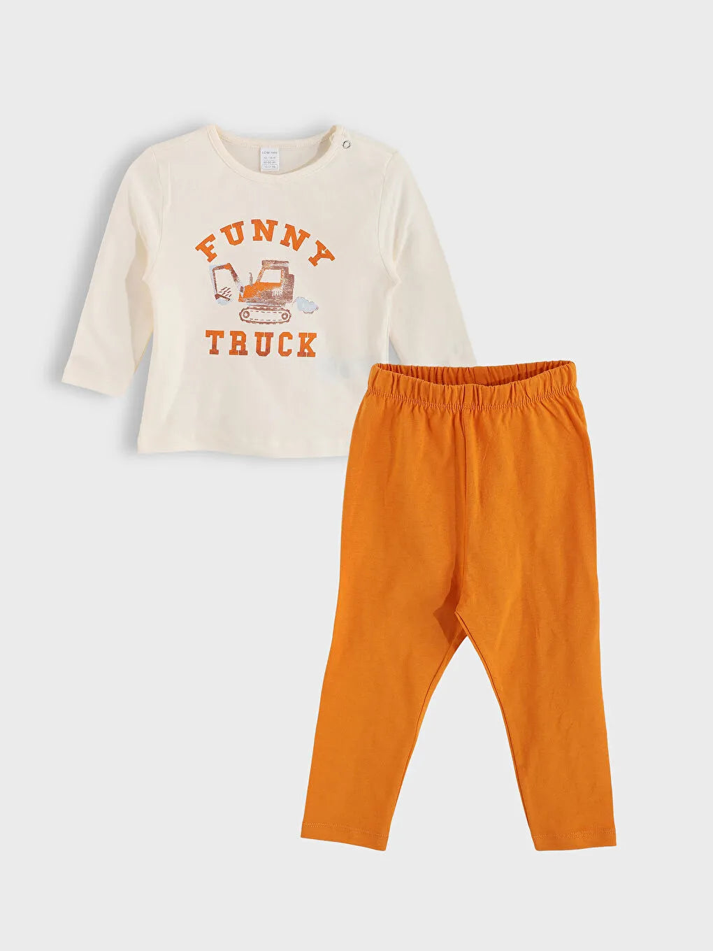 LCW : baby Crew Neck Printed Baby Boys' T-shirt And Trousers 2 Pack Set